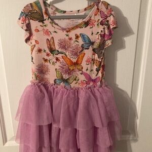 Posh Peanut Watercolor Butterfly Tulle Dress 5T-6T